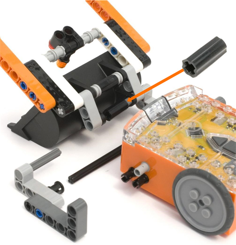lego robot digger Attach support arm left
