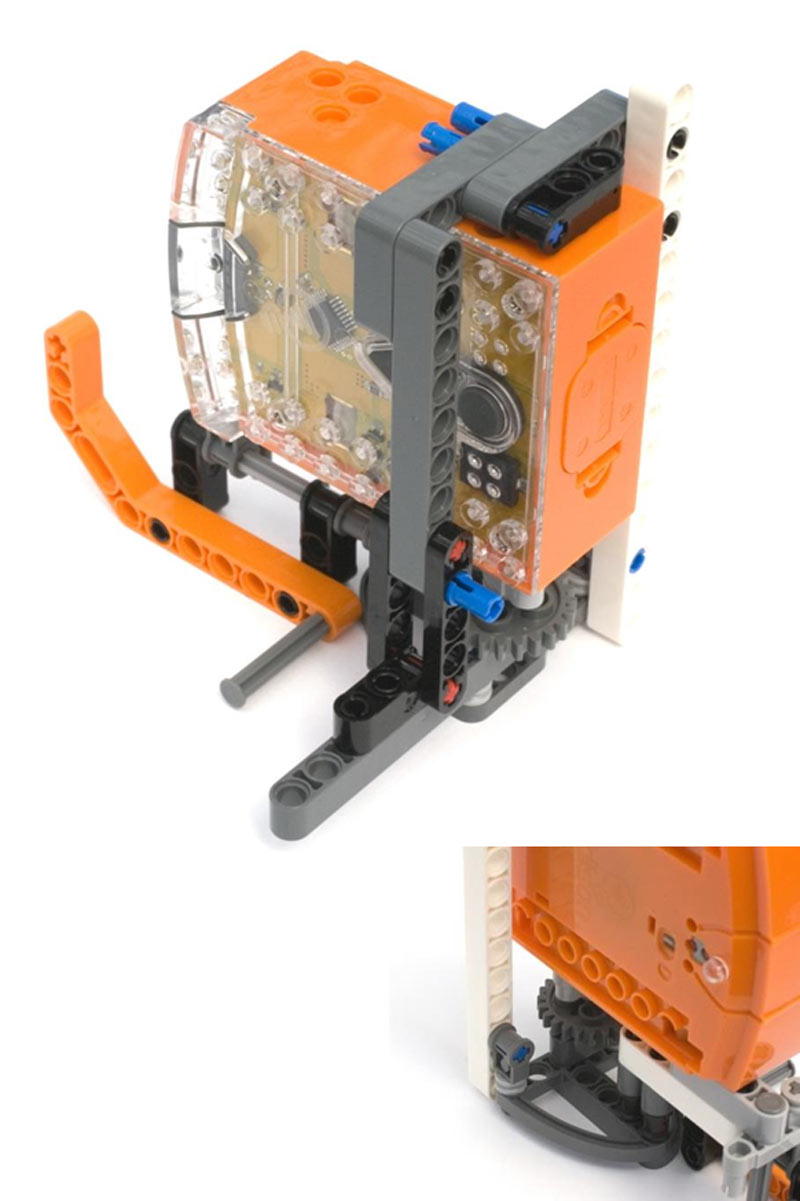 lego robot printer frame attached